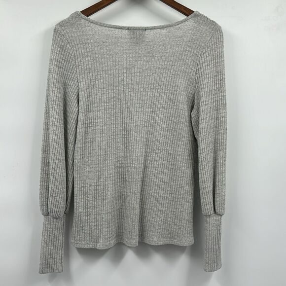 Anthropologie W5 Gray Ribbed Sweater XL - Picture 4 of 6